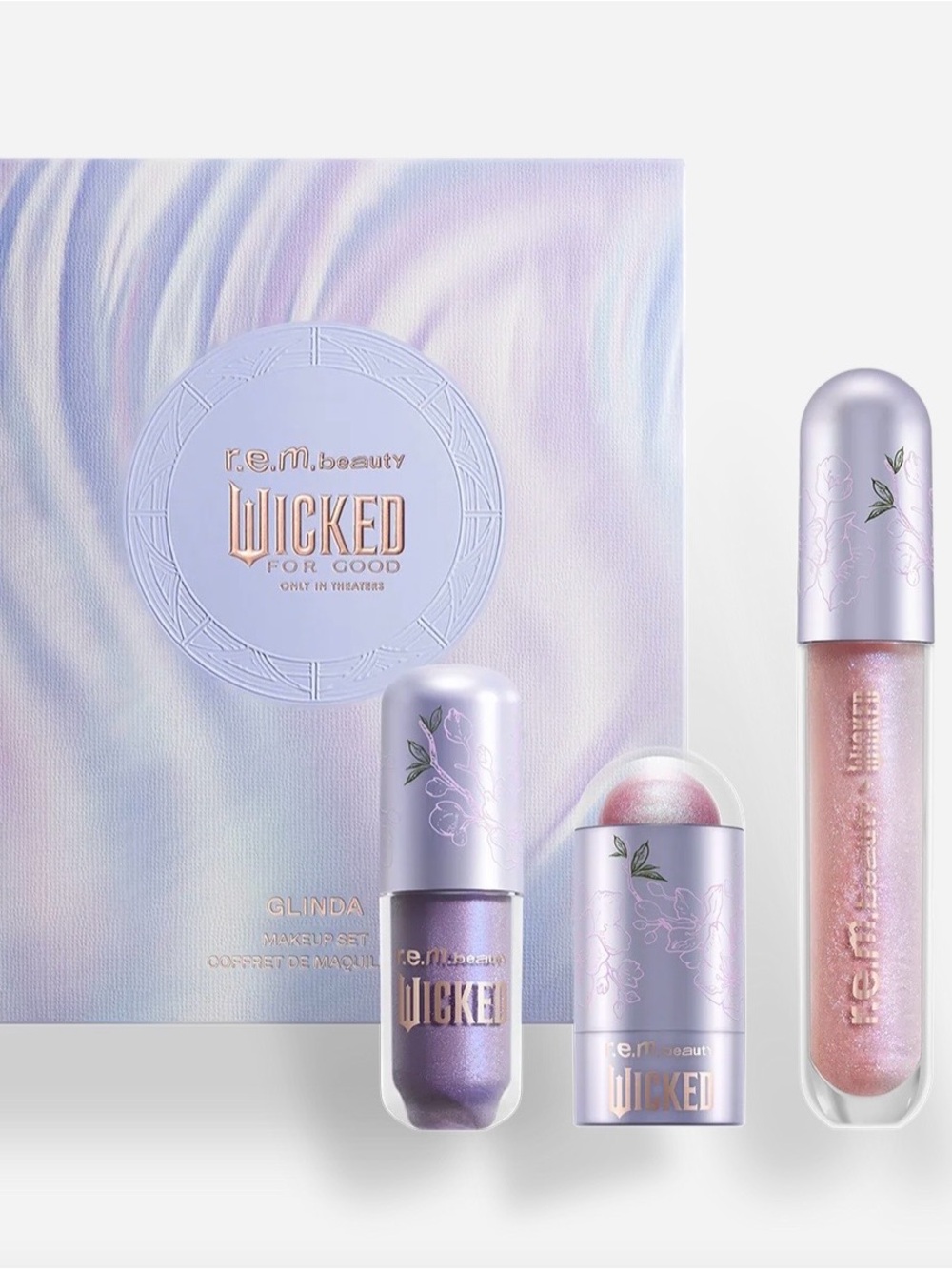 r.e.m. beauty Wicked For Good Glinda Lip Set - Iridescent Lavender Pink NIB